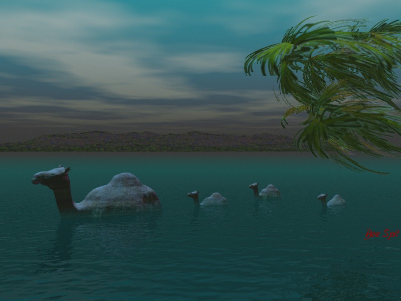 Camel Ducks by Janet Boyd  aka Bee Spit a Bryce 3D painting