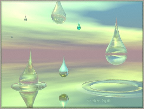 Raindrops a 3D painting by Janet Boyd  aka Bee Spit